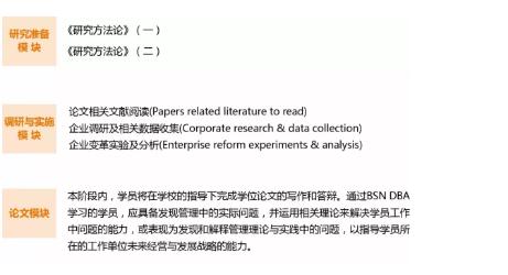 BSN荷兰商学院DBA工商管理博士学位项目（上海班）课程设置二