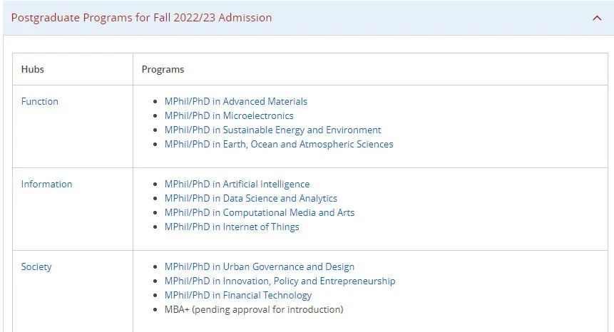 香港科技大学（广州）2023/24秋季硕博项目汇总配图